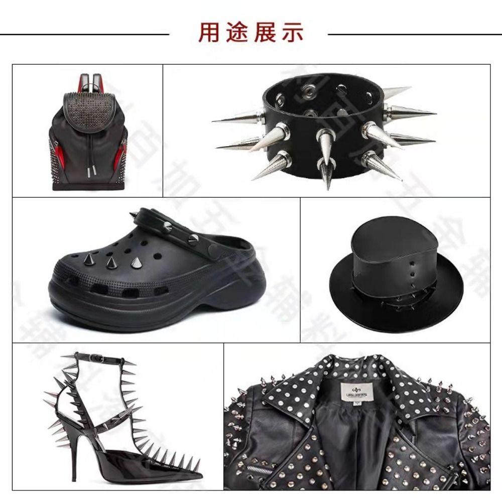 359Pcs Wear-resistant Punk Spikes and Studs Kit 8 Sizes Cone Spikes Kit Leather Accessories