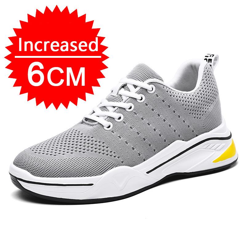 Мужская обувь для увеличения роста, дышащая, нескользящая, с толстой подошвой, спортивная обувь для повседневного бега на открытом воздухе, стелька 4/6/8 см, повседневная обувь для увеличения роста