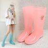 Модные милые резиновые сапоги женские прозрачные резиновые туфли конфетные цвета модные высокие сапоги рабочие ботинки для улицы водонепроницаемые галоши женские