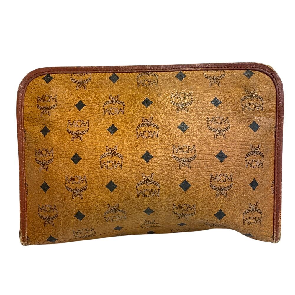 MCM Клатч кошелек кожаная деловая сумка бежевая кожа мужская Б/У