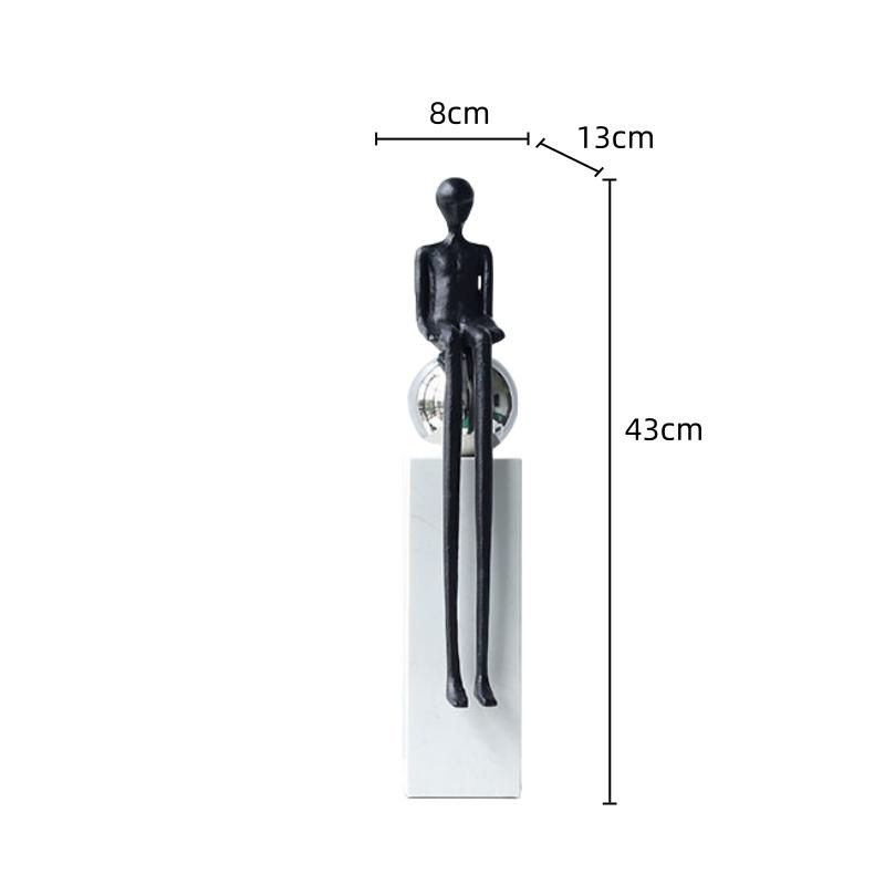 Металлические ornaments с персонажами Абстрактный Мыслитель Сидящий Человек-Шар Геометрический Портрет Скульптура Металлическая Фигурка Домашний Декор