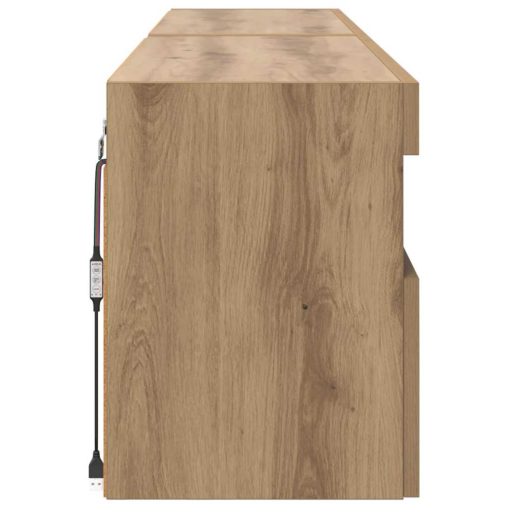 TV Wall Shelves 2 pcs Artisan Oak 80 x 30 x 40 cm Particleboard