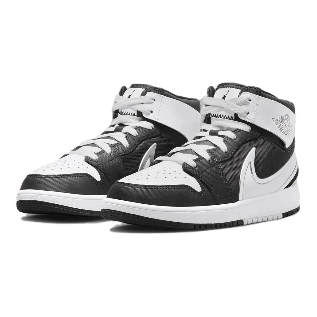 Jordan Air Jordan 1 Slip Resistant Abrasion Resistant Mid top Children's Basketball Shoes Black FQ1281-001