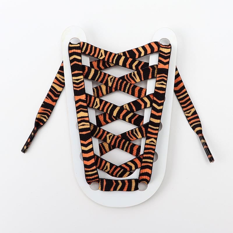 Leopard Print Flat Shoelaces Sneakers Colorful Shoelace Classic Animal Patten Shoe Laces Canvas Zebra Tiger Snake Shoestrings
