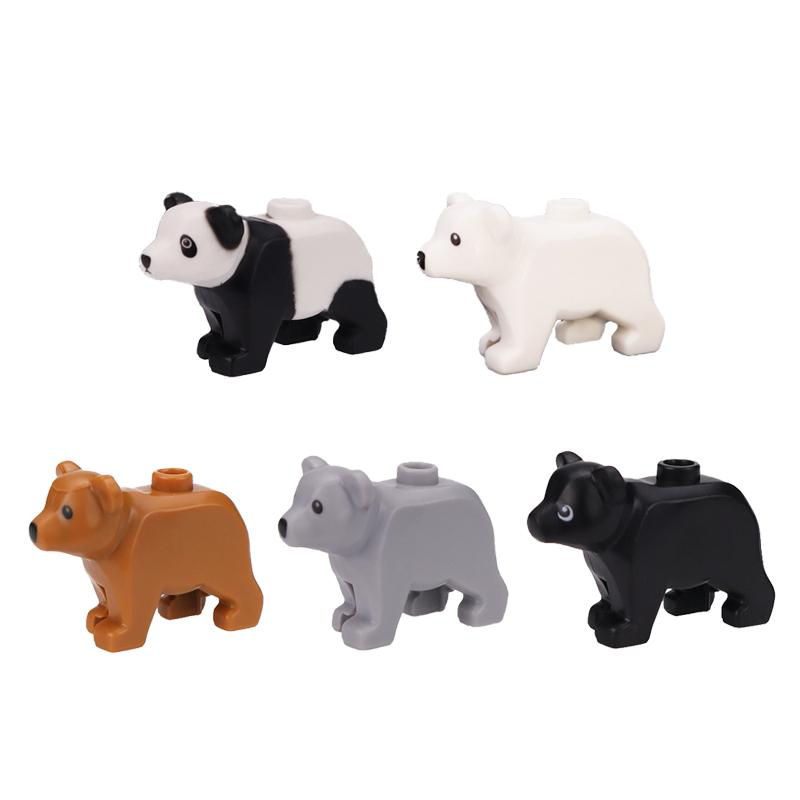 MOC Ферма Зоопарк Животные Строительные блоки Крокодил Акула Дельфин Шимпанзе Корова Леопард Развивающая игра Аксессуары Кирпичики Детские игрушки