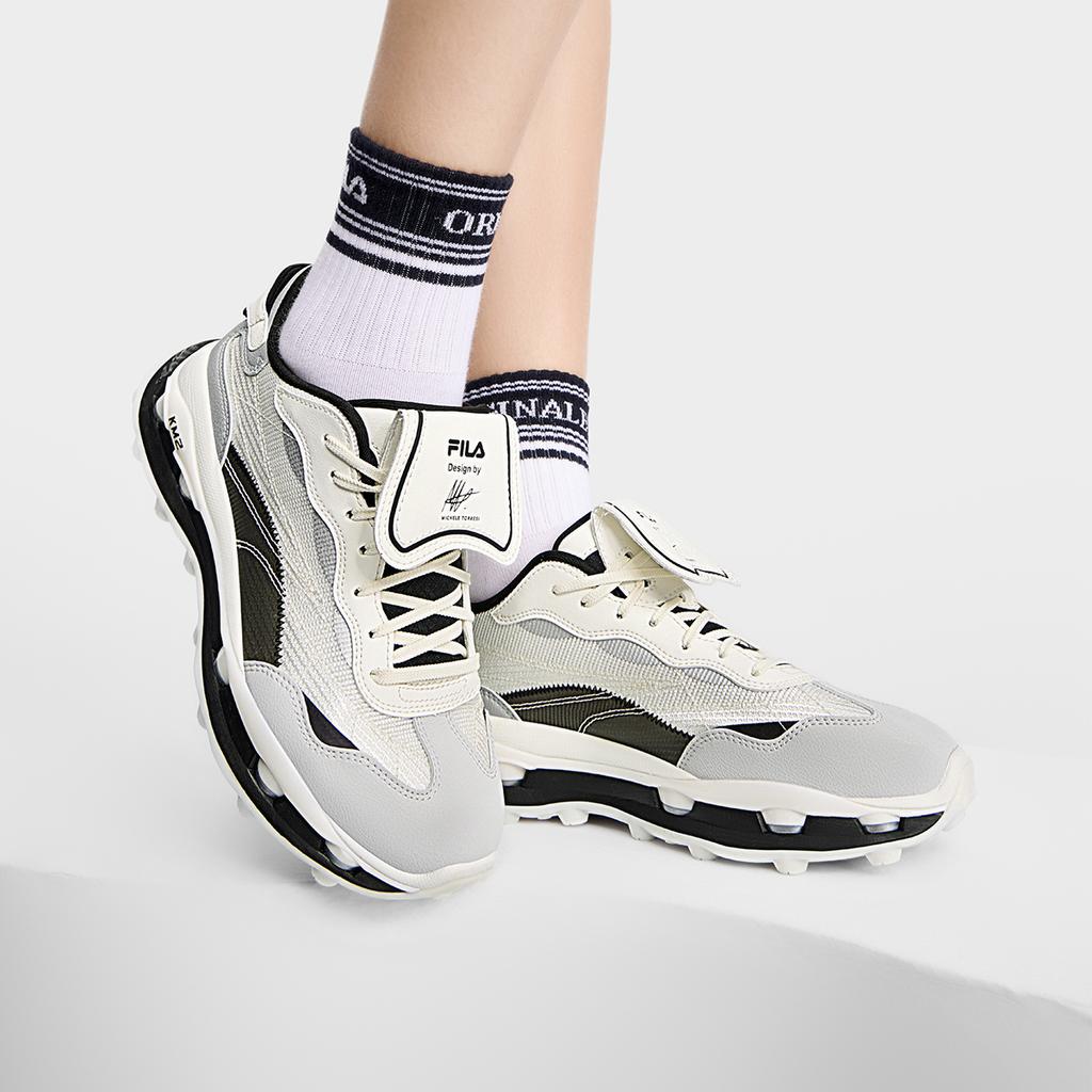 Fila KM2 Минималистичная Мода Универсальные Низкие Повседневные Кроссовки Женские кроссовки Белый Серый Черный F12W433105FCA