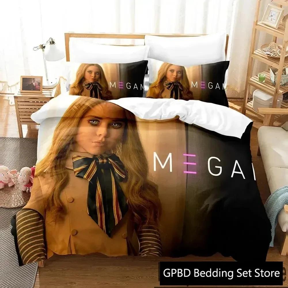 3D Print M3GAN Movie Comfortable Duvet Quilt Cover Pillowcase Bedding Set Children Bedroom Decoration Home Textile
