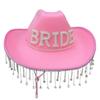 Bride Cowboy Hat Bachelorette Party Hat Bridal Party Hat Tassel Cowboy Hat Mrs Hat Bride Hat Tassel Cowgirl Hat