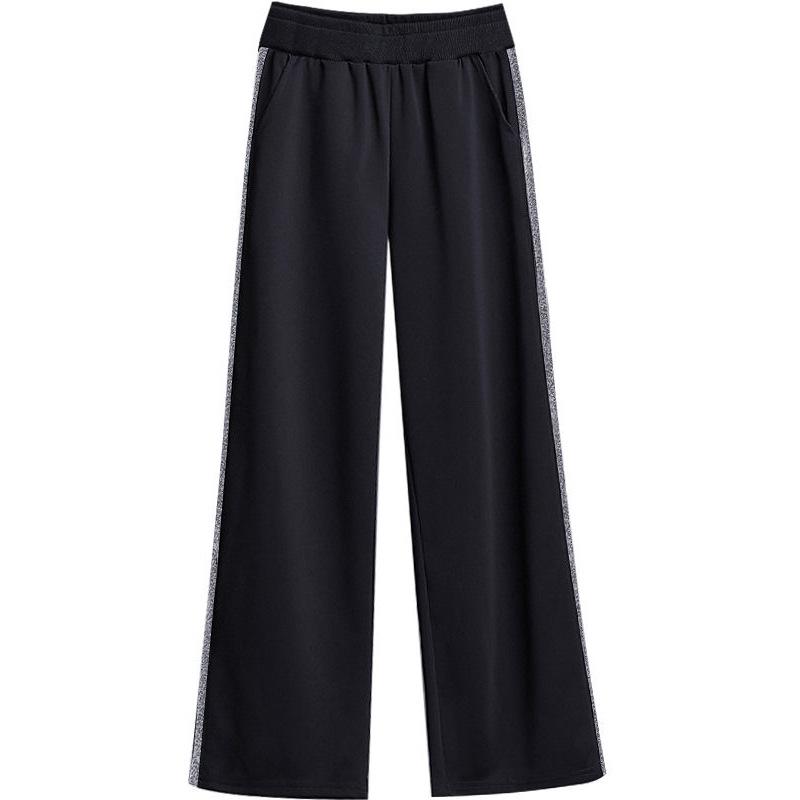 Women's Loose High-Waisted Wide-Leg Casual Pants - Spring to Winter, Plus Size Slimming, Straight-Leg Sportswear