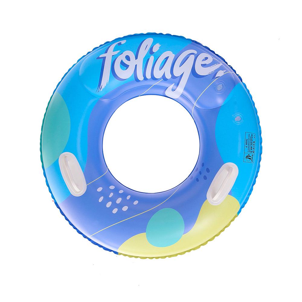 Inflatable Sequined Swim Ring with Handles and Double Airbags for Water Park Rafting