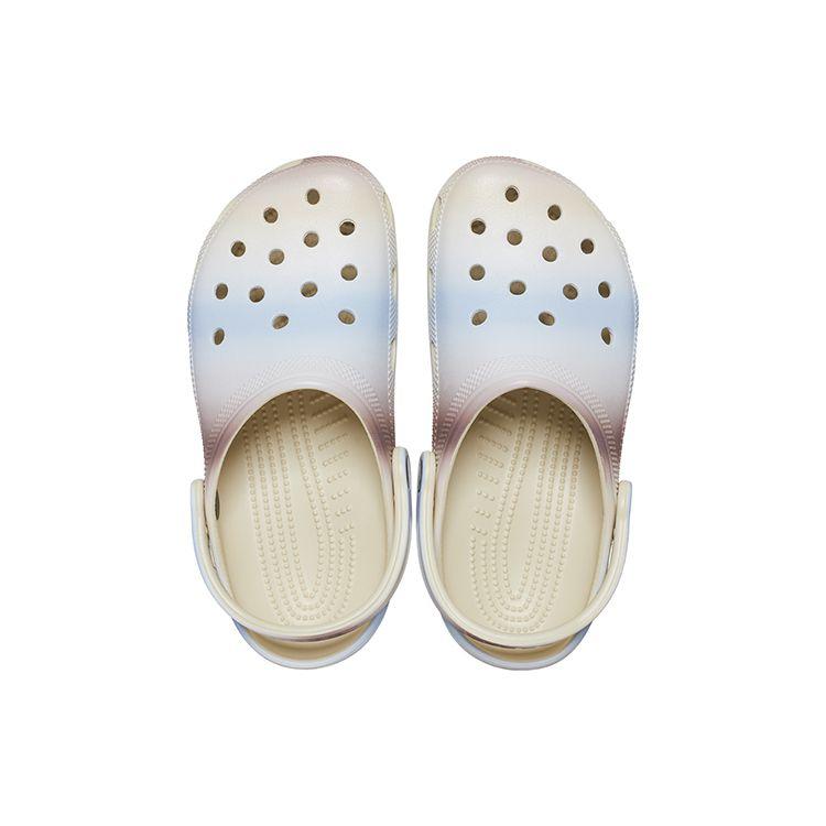Crocs Унисекс Белые Классические Кроксы из ЭВА с Цветными Вставками и Мраморным Рисунком 208981-2Y3