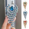 Women Brooch Retro Peacock Shape Rhinestone Decor Anti-slip Wear-resistant Suit Coat Collar Hat