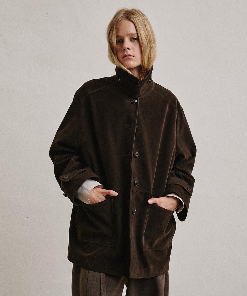 Artid Sienna Half Suede Jacket_Dark Brown