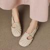 Fashion Autumn New Baotou Sandals Women's Fashion Round Toe Shallow Mouth Pleated Cover Foot Soft Sole Non-slip Flat Shoes