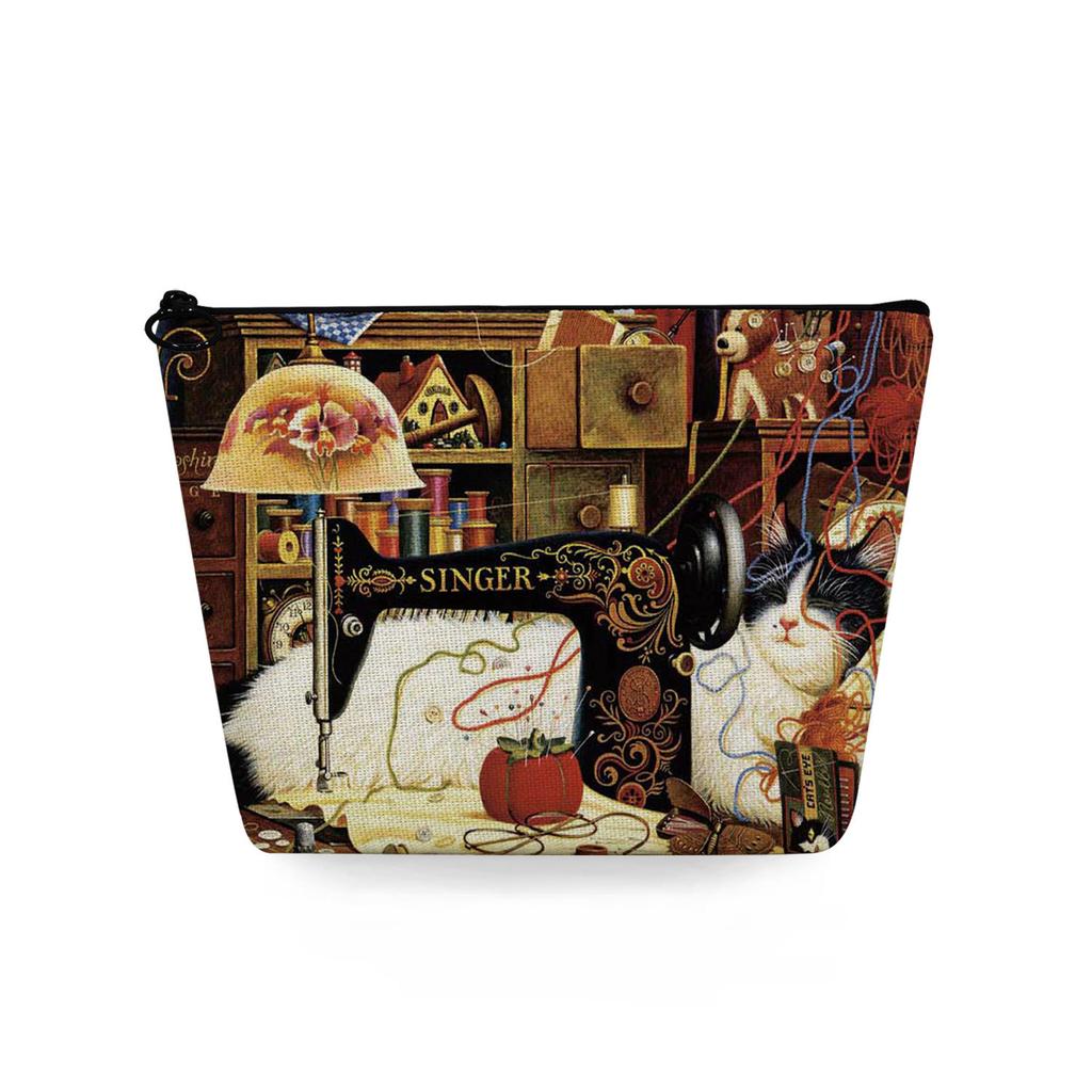 Женская косметичка с принтом кошки, органайзер для туалетных принадлежностей, дорожный чехол для хранения 6784