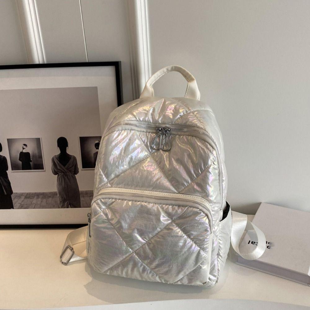 Cloud Space Cotton Backpack Solid Color Student Schoolbag All-match Bubble Shoulder Bag Outdoor