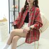 Осенне-зимняя клетчатая рубашка женская новая корейская версия свободного длинного рукава ретро Гонконг вкус иностранного стиля студенческое пальто для ношения Tide