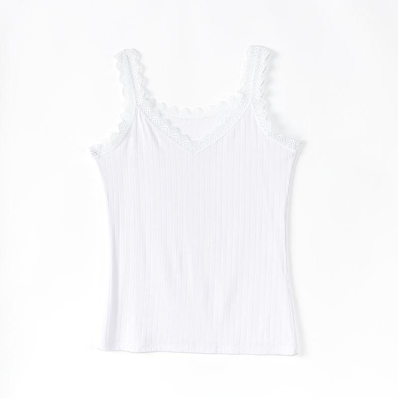 Летний кружевной жилет из ребристого модала, женский внутренний топ-майка без рукавов, высокая эластичность, большой размер для верхней одежды