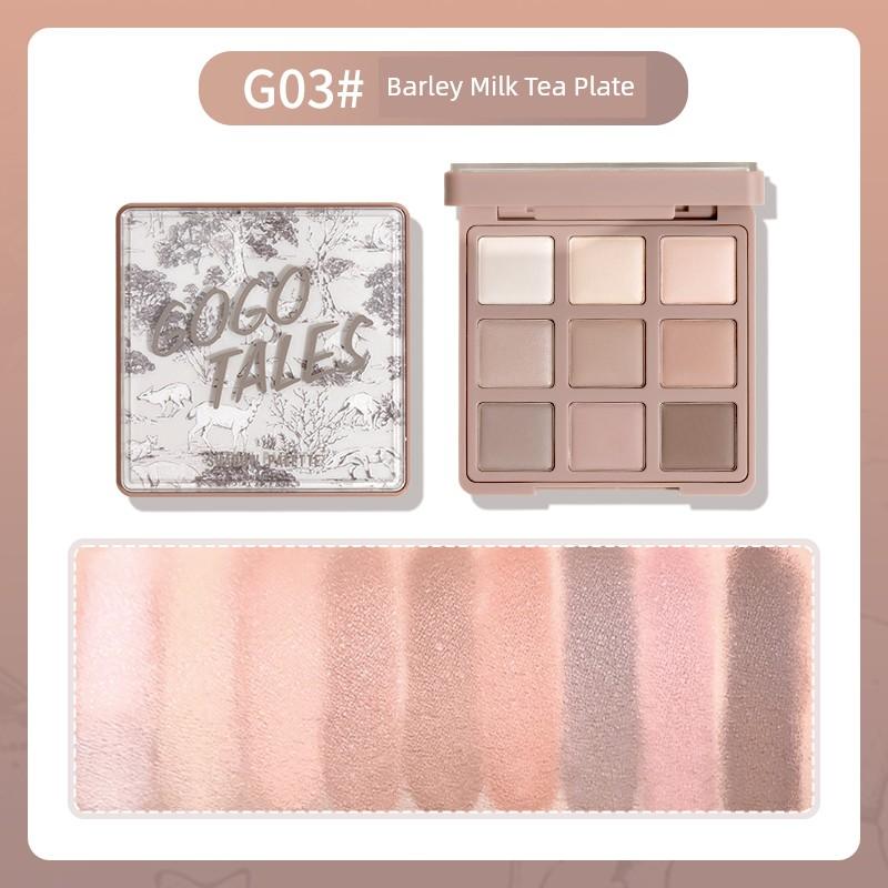 Gogo Tales Gogo Dance Nine-Color Eyeshadow Palette Earthy Milk Tea Color Matte Pearl Daily Autumn Winter Gray Pink Palette