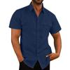 Summer Cardigan Men's Short-Sleeved T-shirt Cotton and Linen Led Casual Men's T-shirt Shirt Male Breathable M-5XL