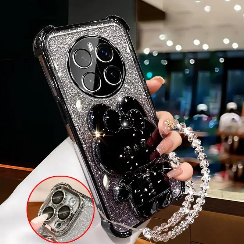 Модные браслеты Четырехугольный противоударный чехол для Magic 7 Lite 5 6 Pro Honor X9C X9B X9A X8C X7C Чехол для телефона с держателем-зеркалом для макияжа