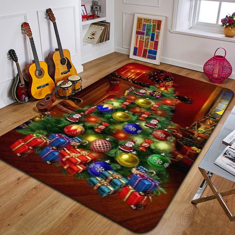 C-Christmas Dwarf Print Carpet Door Mat Living Room Bedroom Non-slip Carpet Home Decoration Floor Mat New Year Gift
