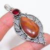 Noreena Jasper, Garnet Handmade 925 Sterling Silver Jewelry Pendant 2.99" c3L20