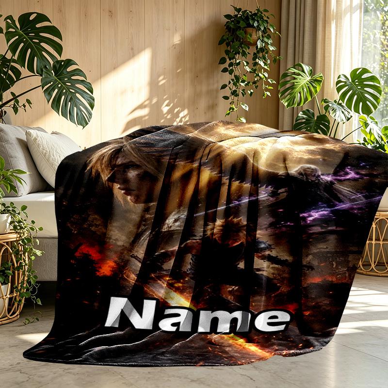 Custom Name Personalized Final Fantasy Print Blanket, Home Decor, Bedroom, Sofa, Camping, Couch, Gifts for Birthday ChristmasEnthusiasts