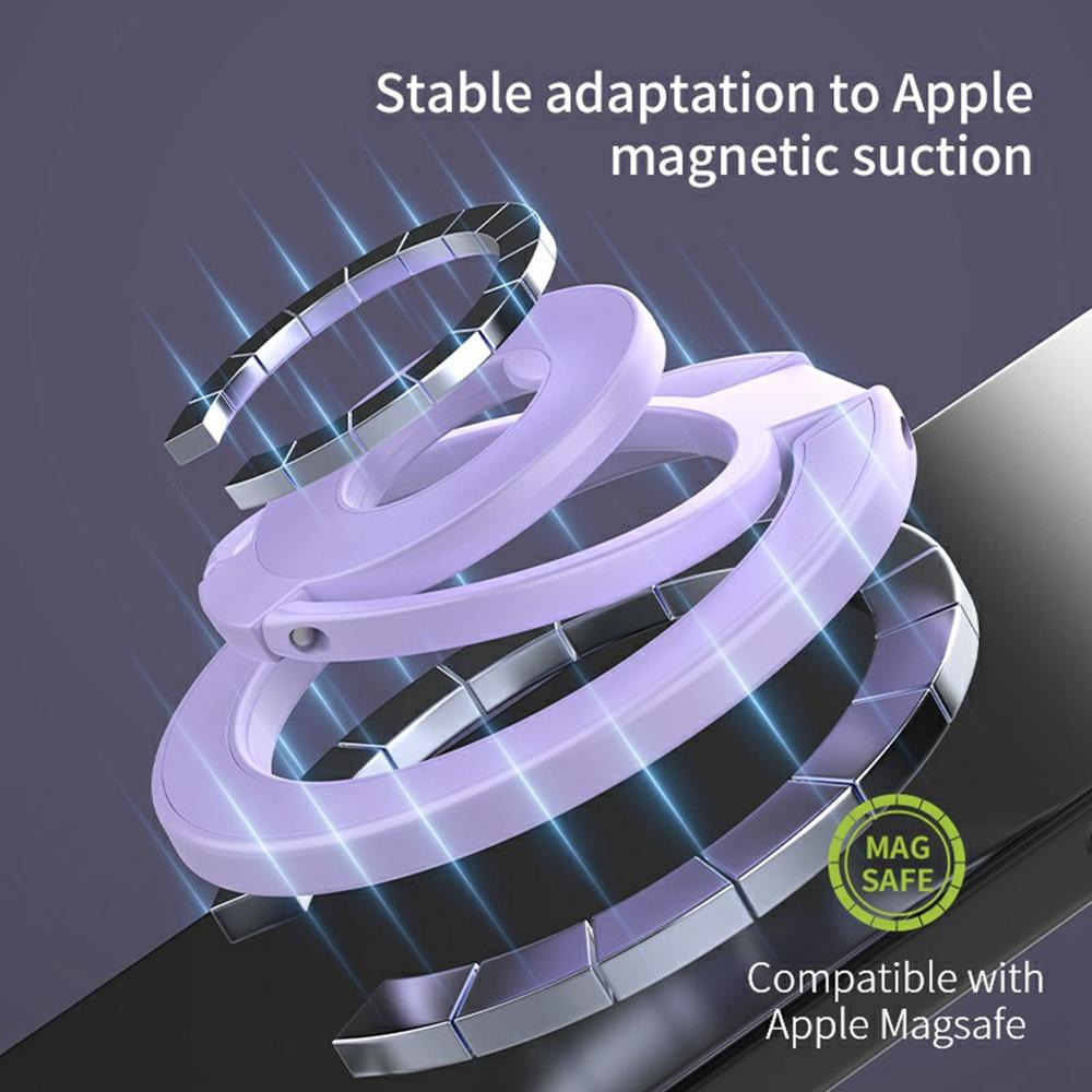 360 Degree Rotation Magnetic Phone Holder Grip Ring Kickstand Foldable Metal Stand