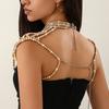 Elegant Pearls Tassels Body Chain Hand Beading Collar Necklace for Lady Pearls Chain Necklace for Party/Club