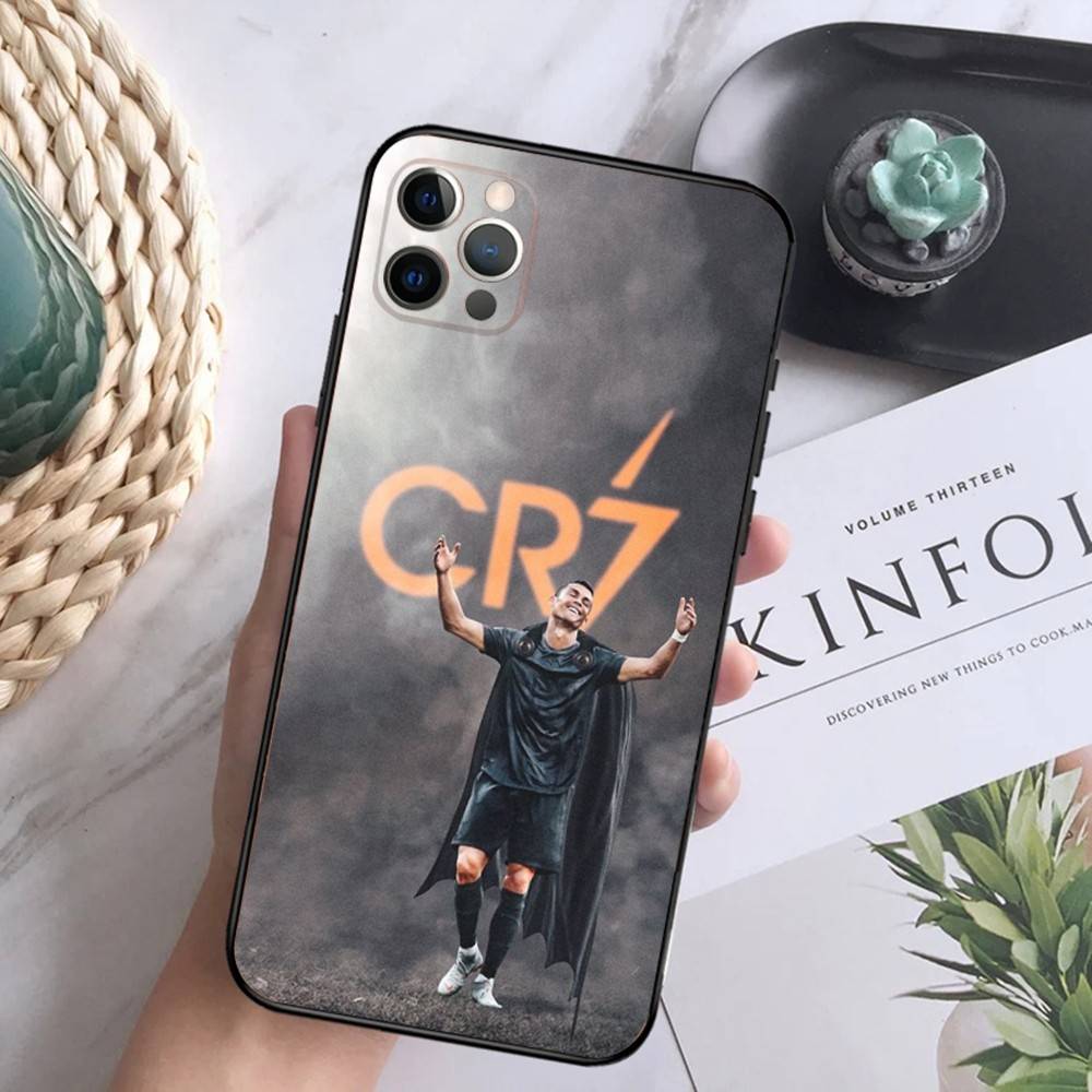 Футбольный C-CR7 R-RonaldoS-S Чехол для телефона Для iPhone 16,15,14,13,12 Mini 11 Pro XR,X,XS,MAX 7,8 Plus Силиконовый чехол Мягкий Черный