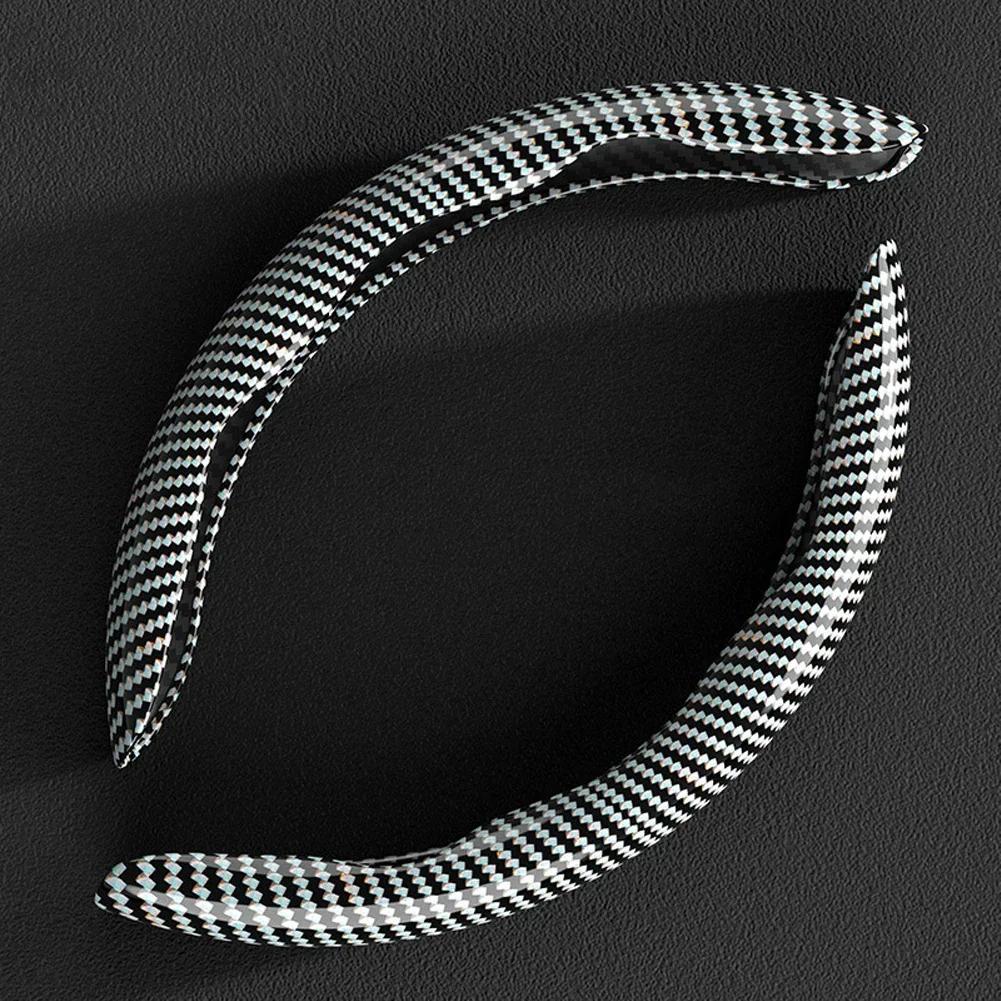 2 шт. чехол рулевого колеса автомобиля из углеродного волокна силикона на заказ противоскользящий усилитель чехол автомобильные аксессуары для Auto Deco 2024