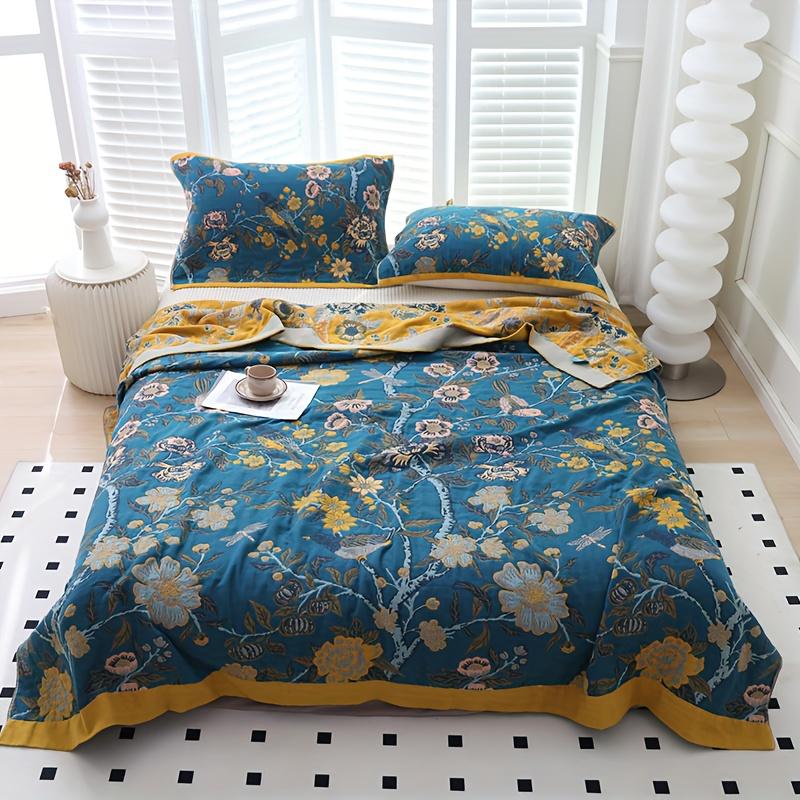 Multi-layer Gauze Throw Blanket Soft Breathable and Skin Friendly Bed Cover Sofa Towel Couch Blanket Lunch Break Blanket Summer Cooling Quilt