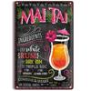 Vintage Cocktail Recipe Metal Tin Signs Set  Pina Colada Sangria Margarita Aperol Spritz Zombie Screw Driver Drinks Wall Decor