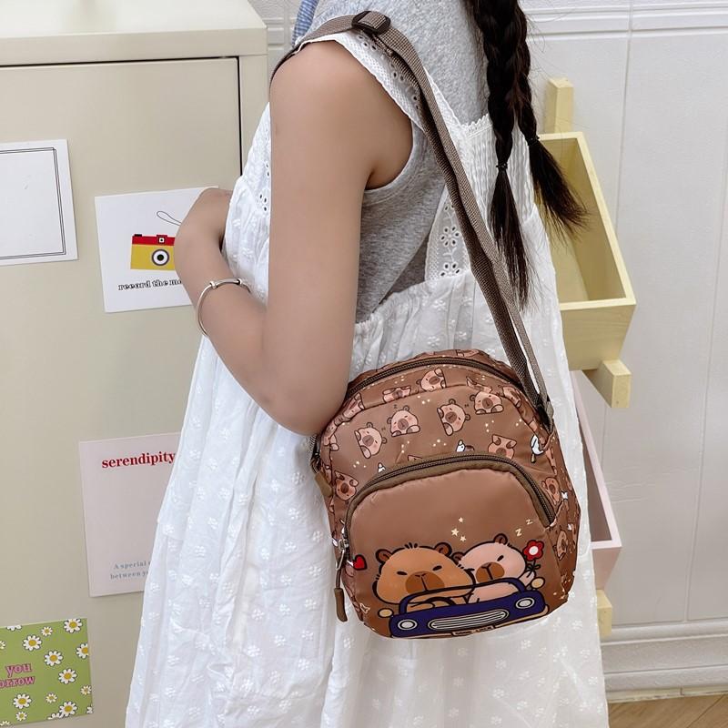 Школьный рюкзак новый капибара детский мультяшный повседневный универсальный диагональный для сменной обуви