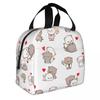 Lunch Bags for Men Women Mochi Peach Cat Peach And Goma Insulated Cooler Bags Waterproof Picnic School Tote Food Storage Bags