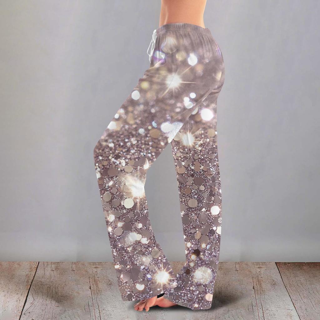 Женские милые брюки с цветочным принтом на завязках, повседневные пижамные брюки