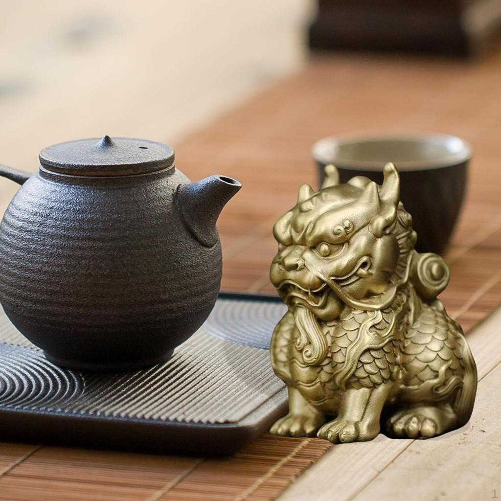 Chinese Kirin Statue Sculpture Art Collection, Decorative Souvenir Crafts, Feng Shui Ornament