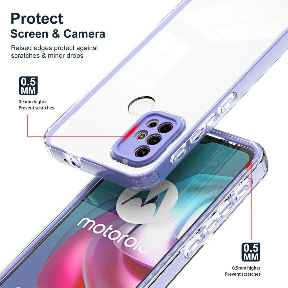 Чехол для телефона Motorola MOTO G10 G20 G30 G31 G42 G22 E32 G73, роскошный защитный чехол для бампера, однотонная прозрачная задняя крышка
