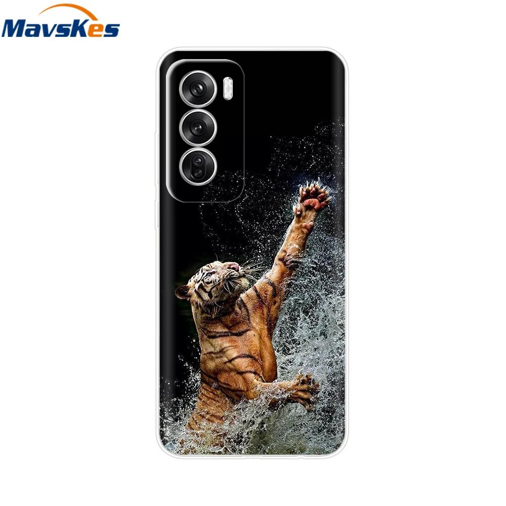 Чехол для OPPO Reno 12 Pro 5G Модный Цветочный Силиконовый Чехол для Телефона Для OPPO Reno 12 Чехол Reno12 Pro Бампер 2024 Мягкий Черный ТПУ Fundas