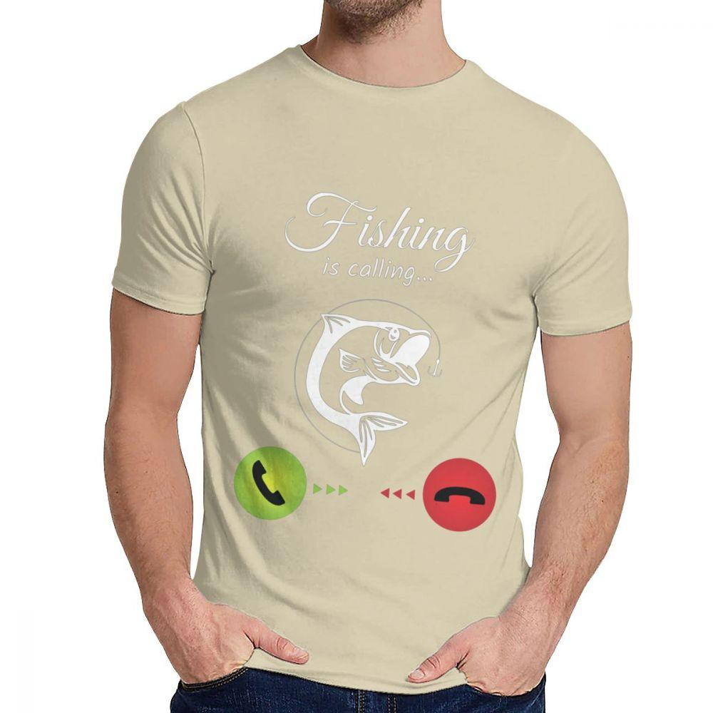 Cotton Fishing Is Calling T Shirt Unisex Design High Quality Fashion O Neck Homme Tee