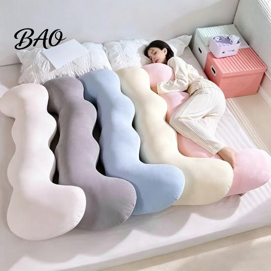 Long Hugging Pillow Cooling Body for Adults & Side Sleepers, Breathable L-Shaped Pregnancy Sleeping Pillow, Full Leg Support Cushion with Removable