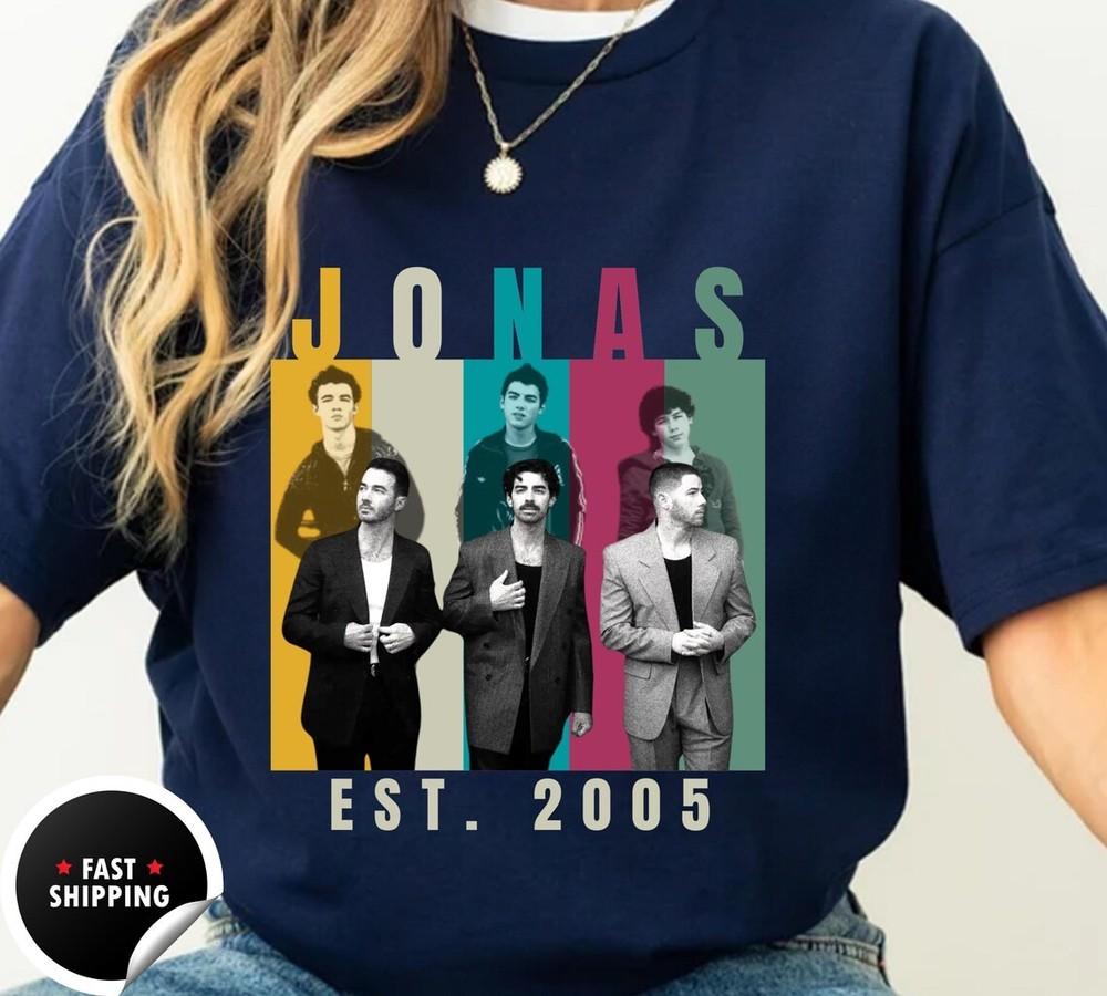 Футболка для фанатов Jonas Brothers, Ретро-футболка с туром Jonas Brothers, Унисекс-футболка с графикой-коллажем группы