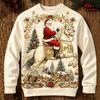 Christmas 3D Print Crewneck Sweatshirt Couples Matching Tops Men Women Casual Fall Pullover