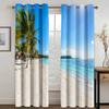 Coconut Tree Scenery Beach Blackout Curtains For The Living Room Bedroom Home Decor Tree Big Scenery For High Shading Curtain