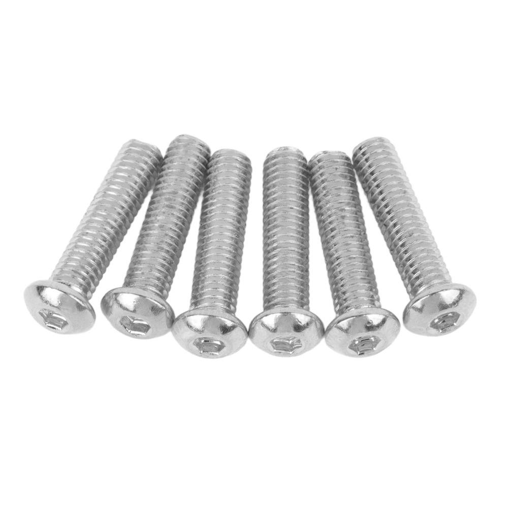 6PCS Metal Bridge Mounting Screws Silver Instrument Accessories For Electric Guitar