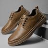 Модные мужские повседневные туфли-оксфорды на шнуровке, удобные и легкие прогулочные туфли, повседневная кожаная обувь для улицы, универсальная мужская обувь для торжественного платья