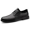 Мужские кожаные туфли на шнуровке с острым носом в стиле business casual - Дышащие и с мягкой подошвой, доступны большие размеры