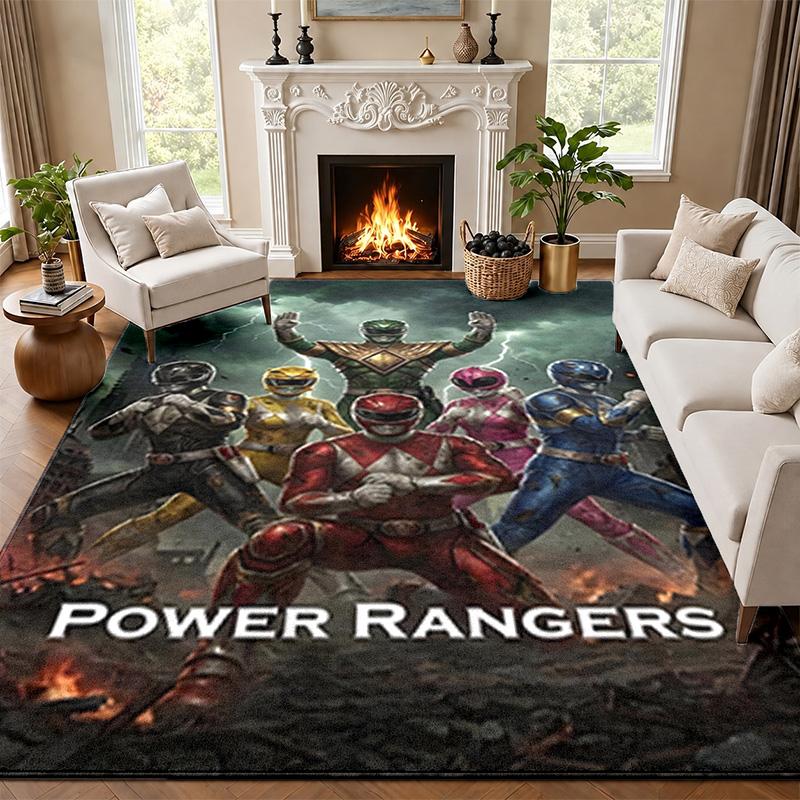 Power Rangers Carpet Door Mat for Living Room or Bedroom Protective Mat Under Chair Office Decoration Christmas Gift Birthday Present