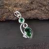 Green Emerald Gemstone Pendant Jewelry, Handmade Gorgeous Silver Pendant , 925 Sterling Silver Jewelry For Wedding Gift